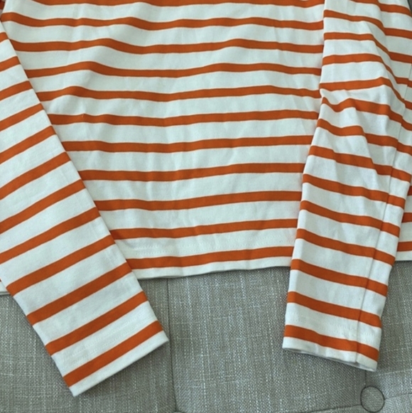 COS Long Sleeve Top in Orange and White Stripes - Picture 6 of 6